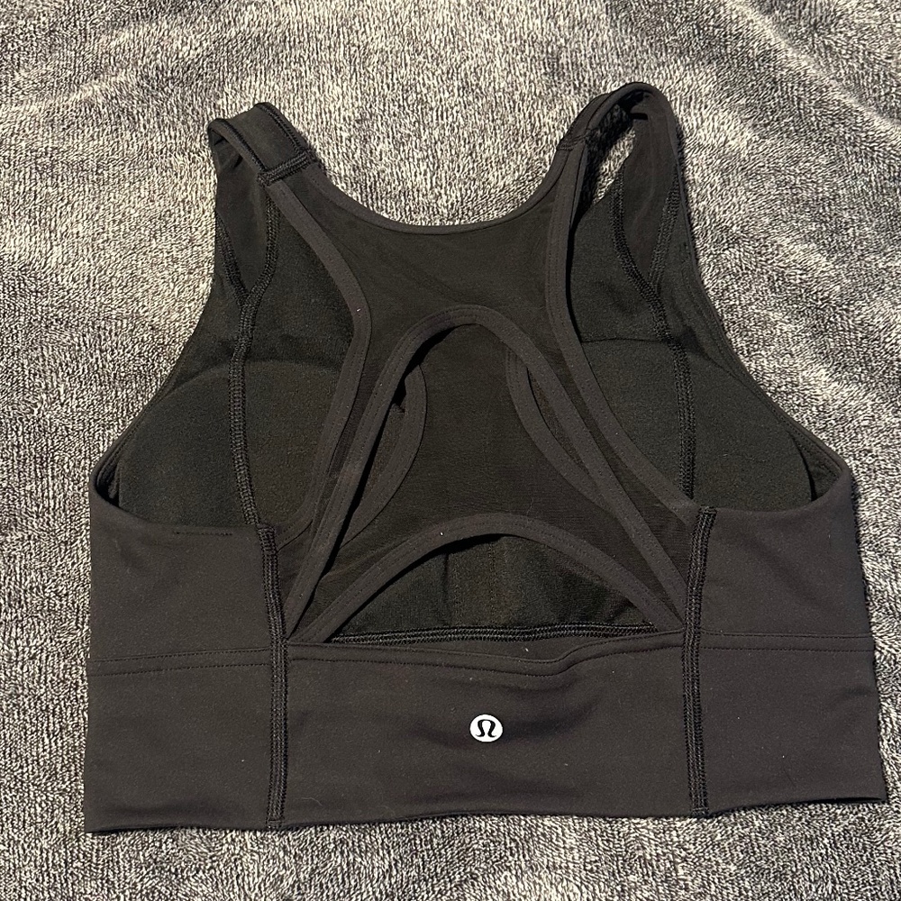 Lululemon Everlux Mesh-Back Train Bra Black Size 8